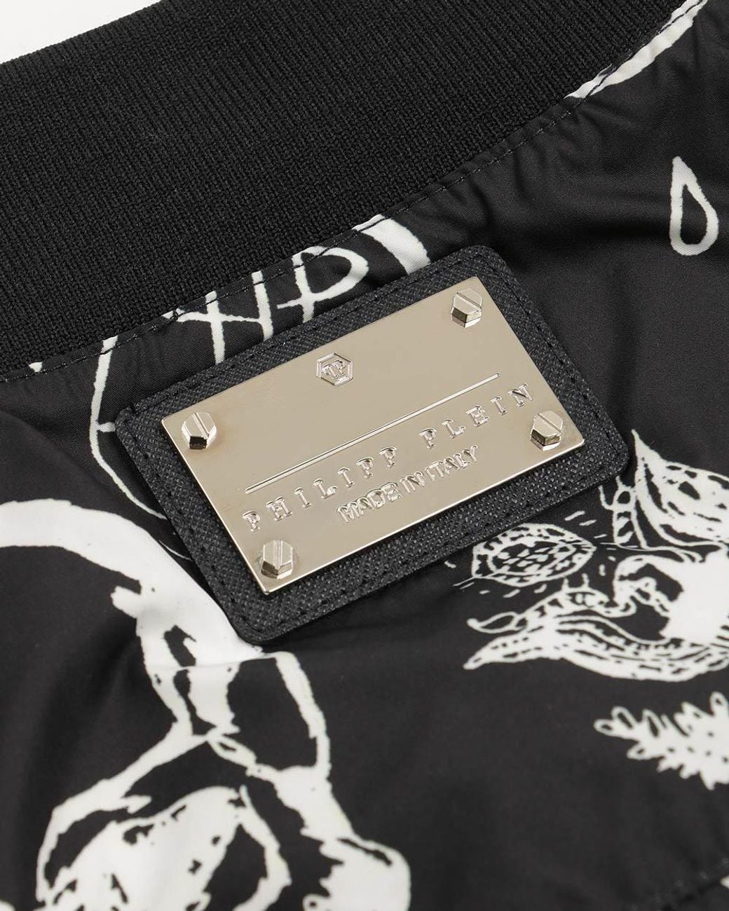Philipp Plein Black Pattern Printed Casual Jacket for men