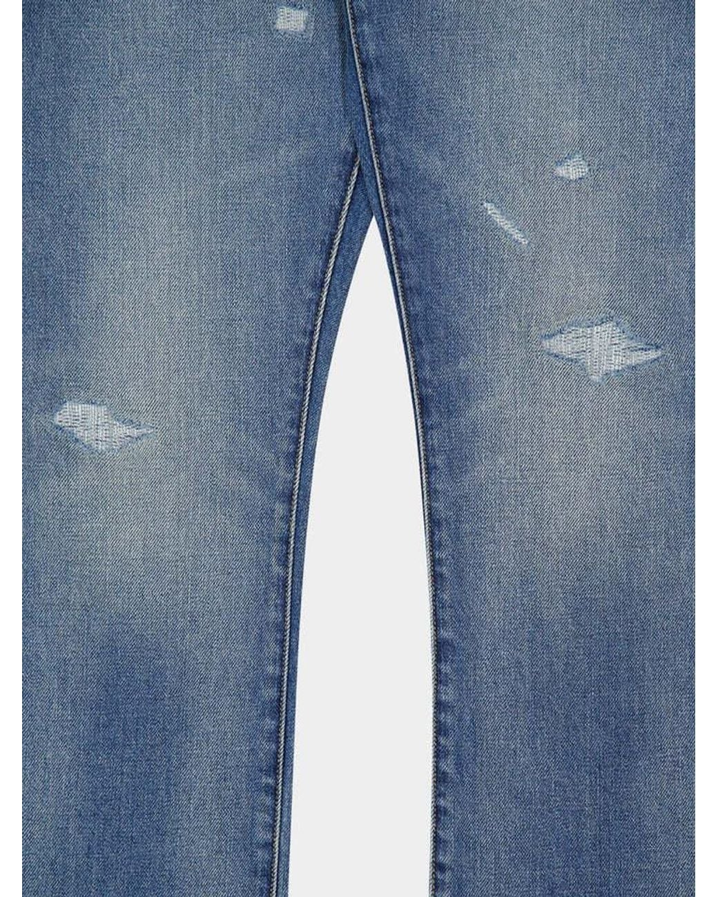 Tom Ford Blue Distressed Straight-Leg Jeans for men