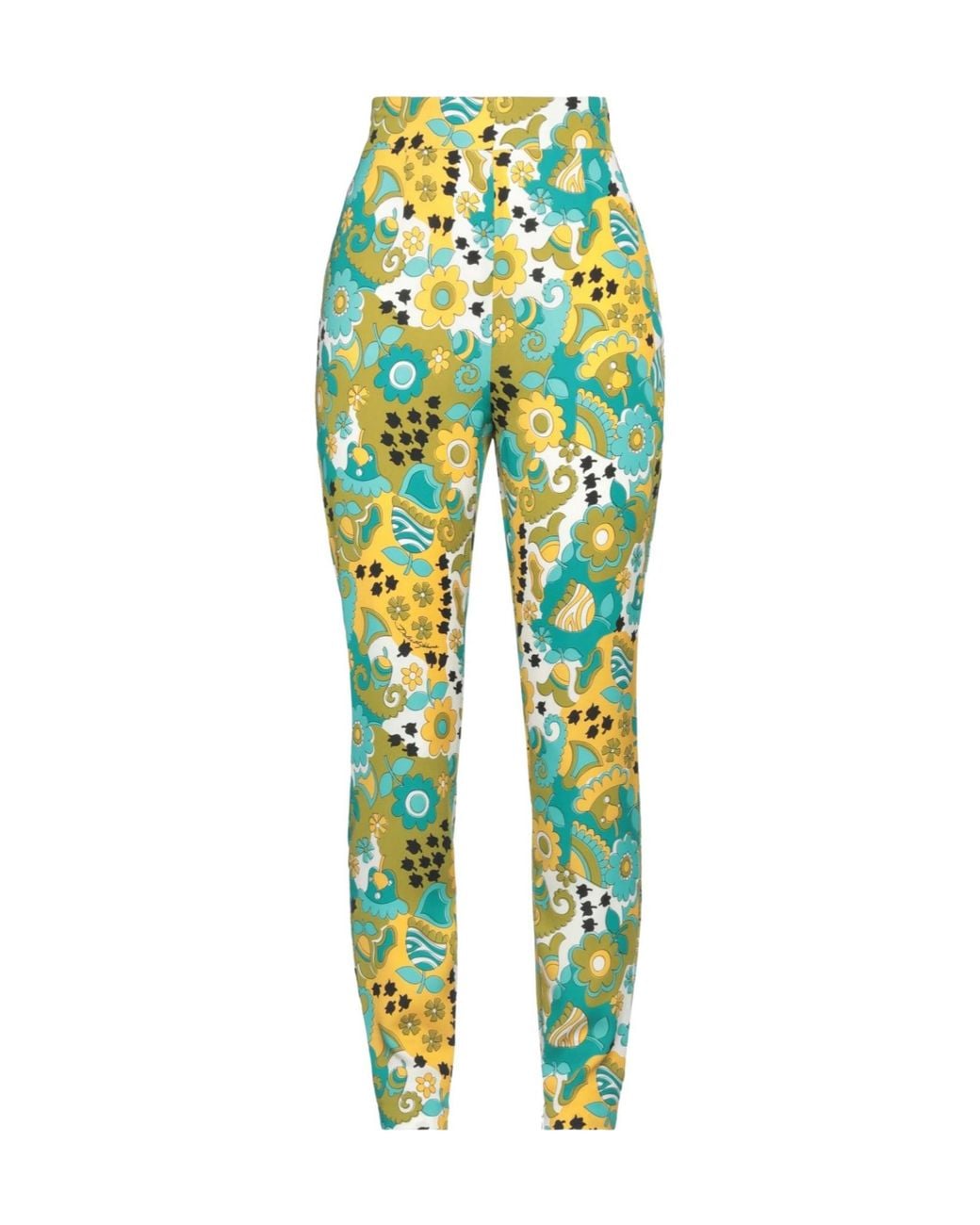 Dolce & Gabbana Green Floral Print Trousers