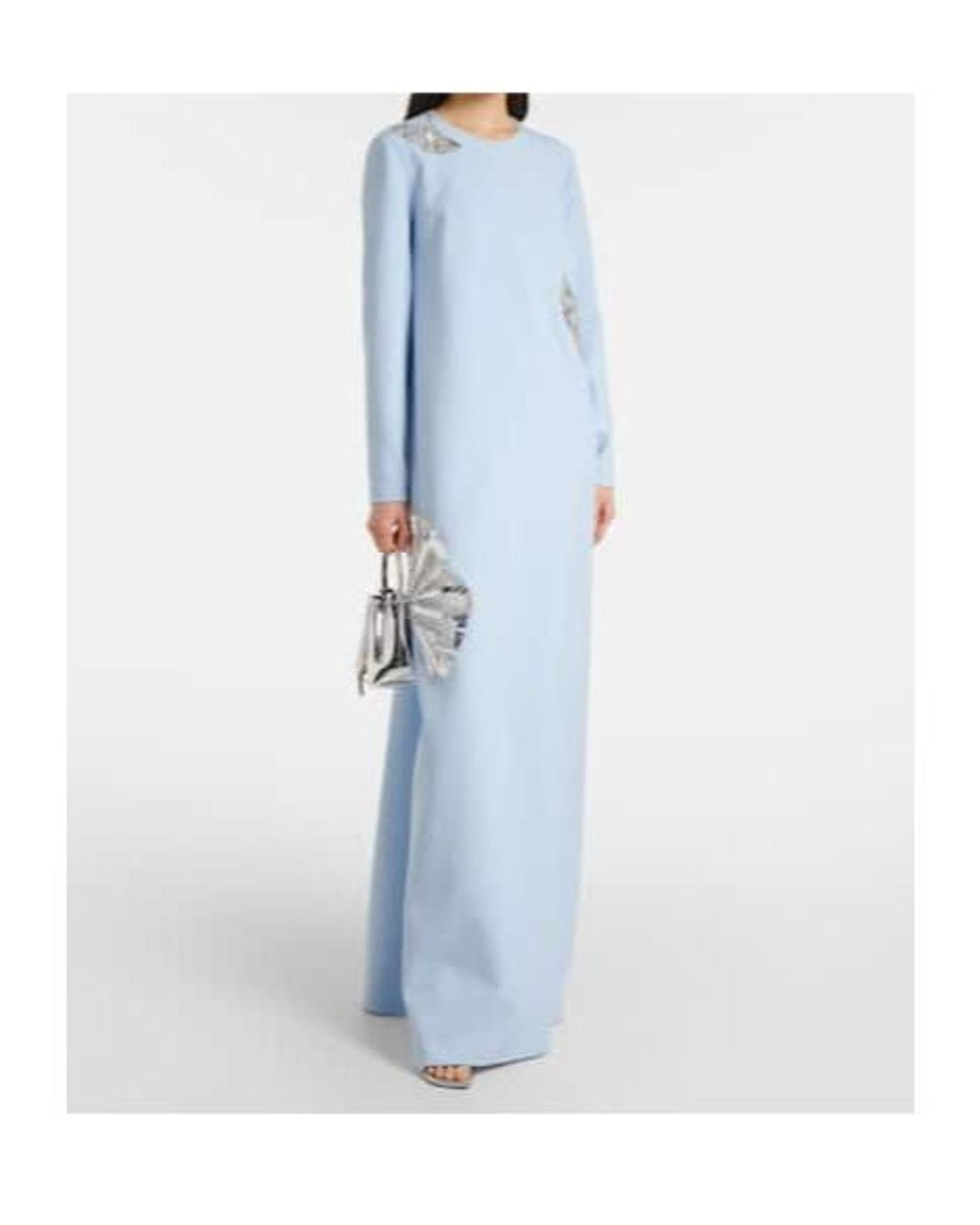 Safiyaa Blue Naima Embellished Crêpe Gown