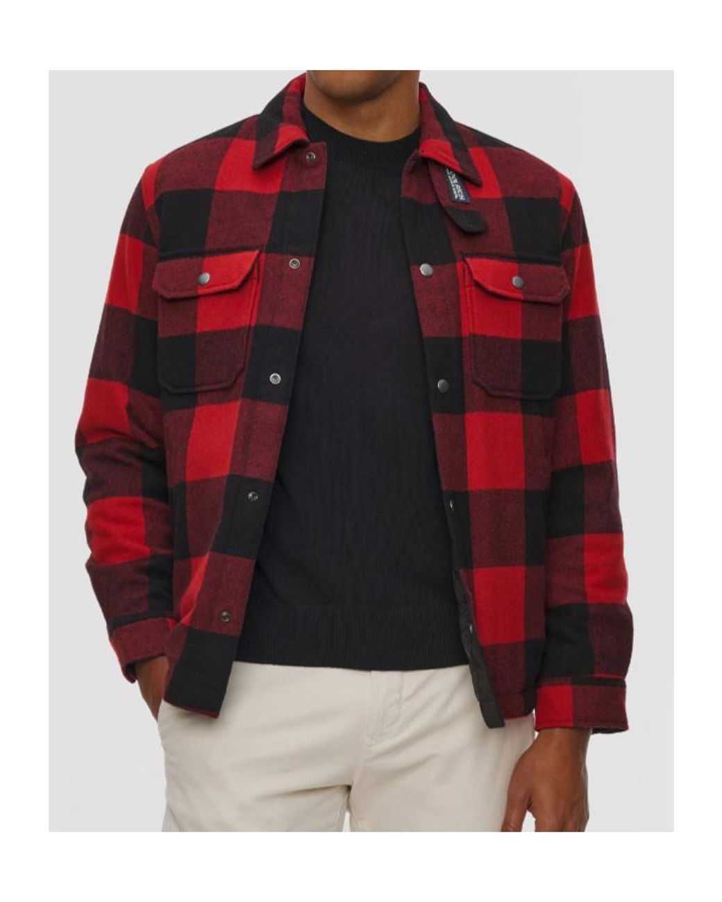Woolrich Red Checked Overshirt Jacket for men