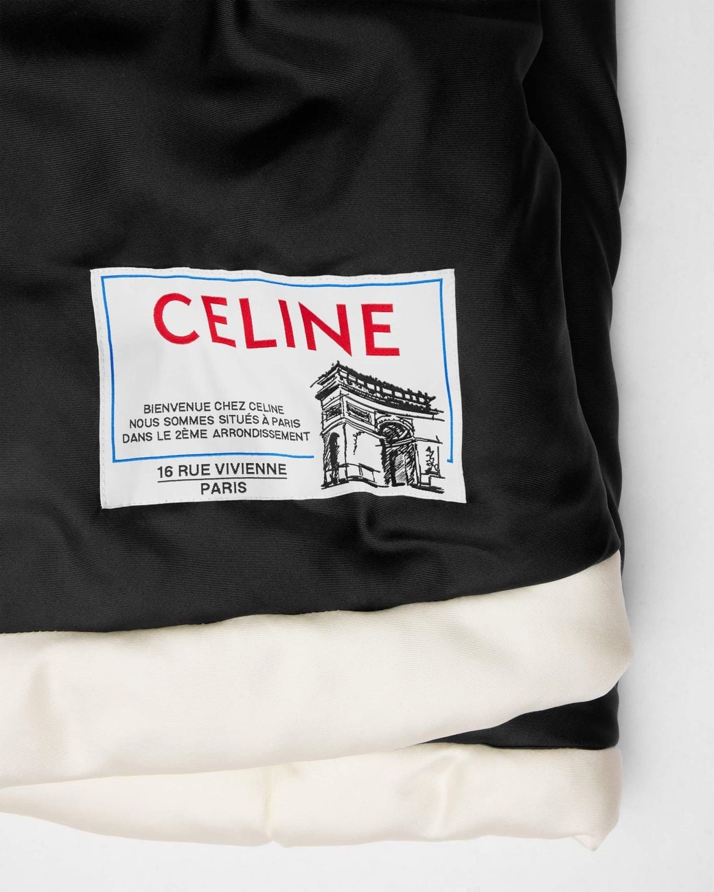 Céline Black Padded Tubular Silk Stole