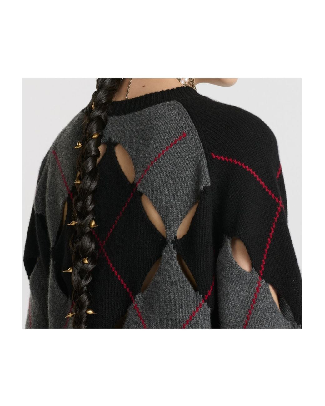 Dior Black Christian All-Over Patterned Crewneck Jumper