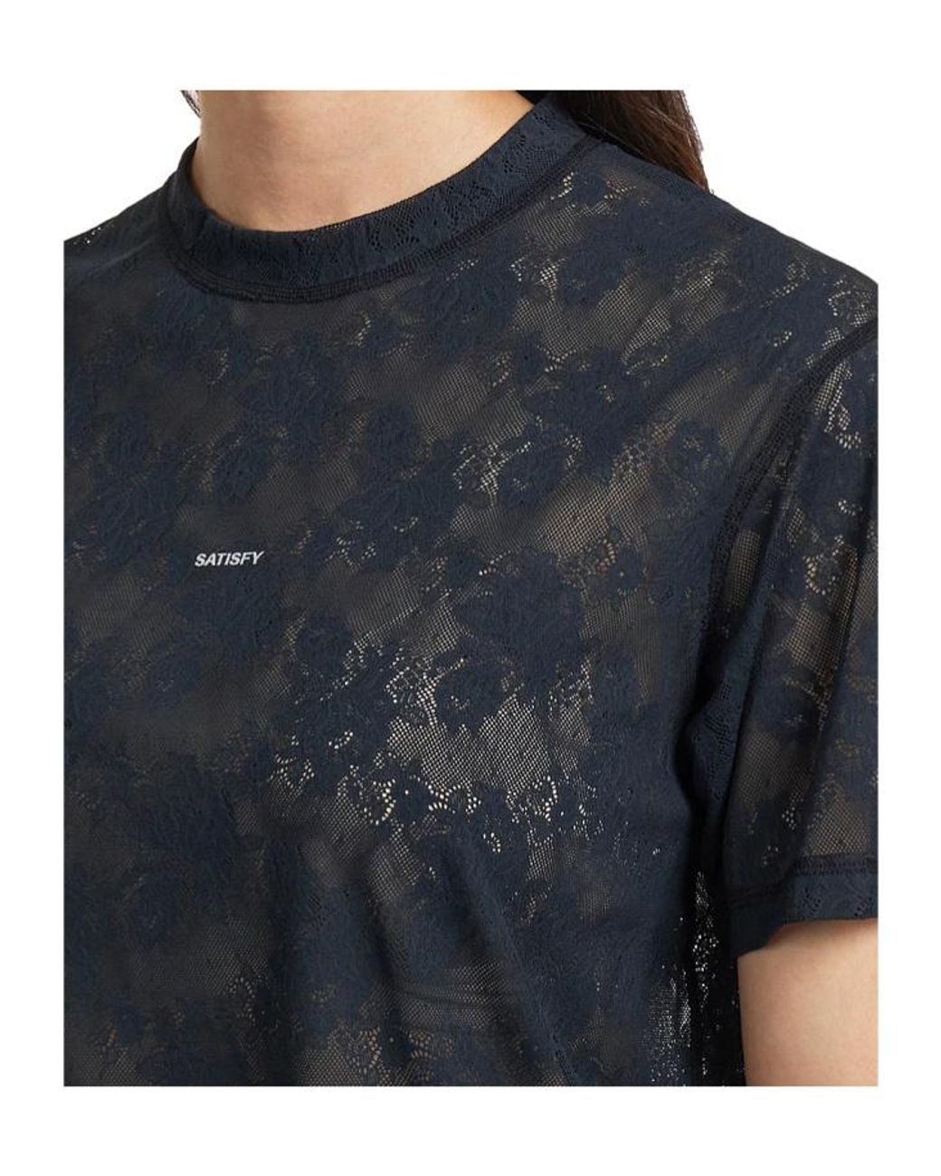 Satisfy Black Spacelace Sheer T-Shirt