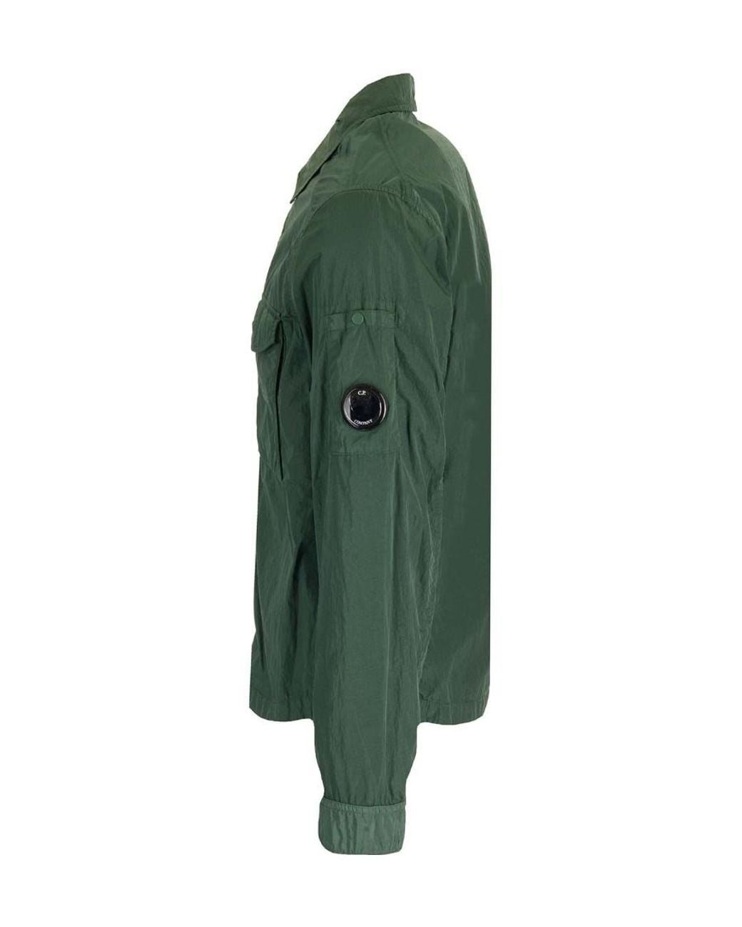 C P Company Green Chrome-R Long-Sleeved Overshirt for men