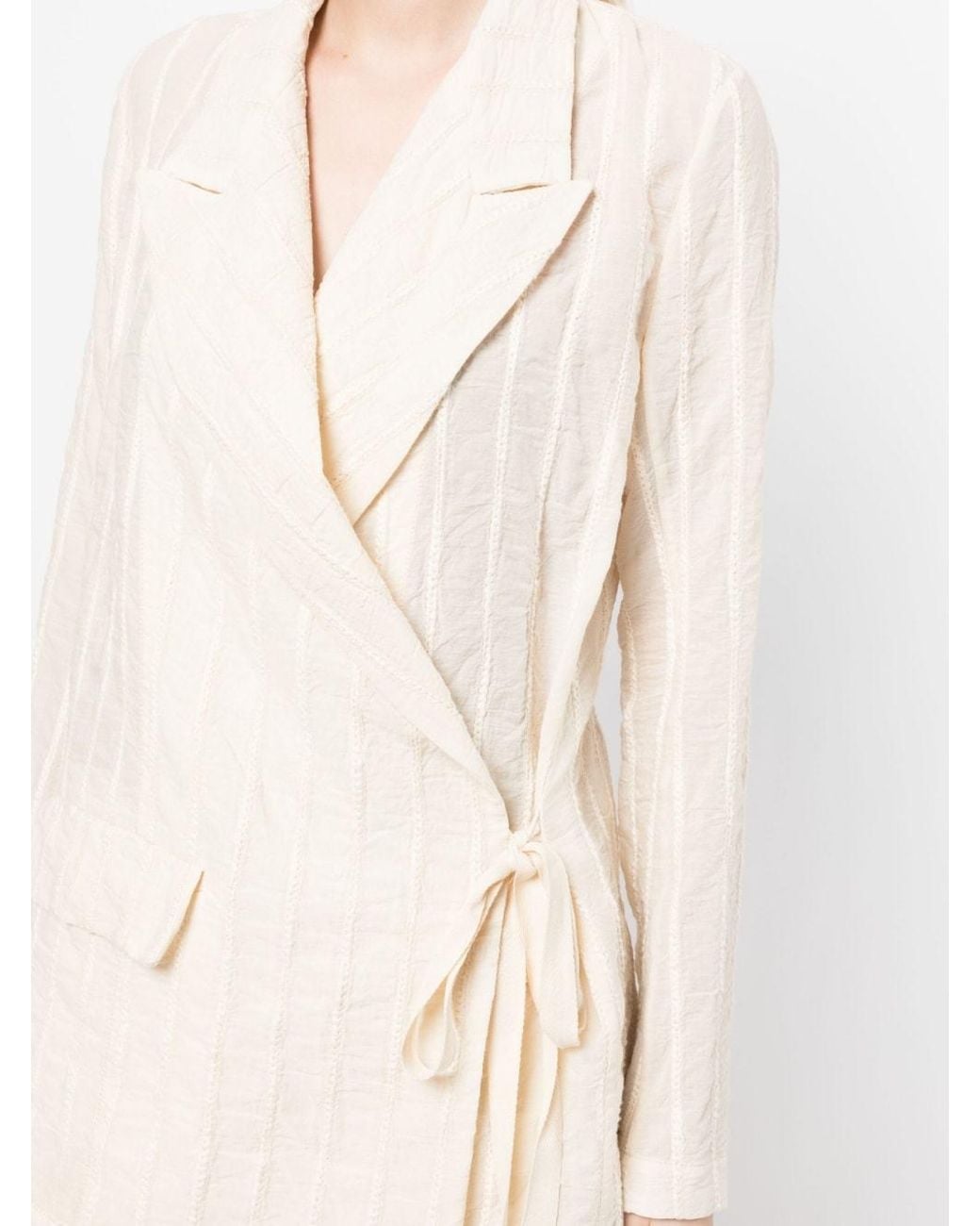 Uma Wang White Wraparound Oversize Blazer
