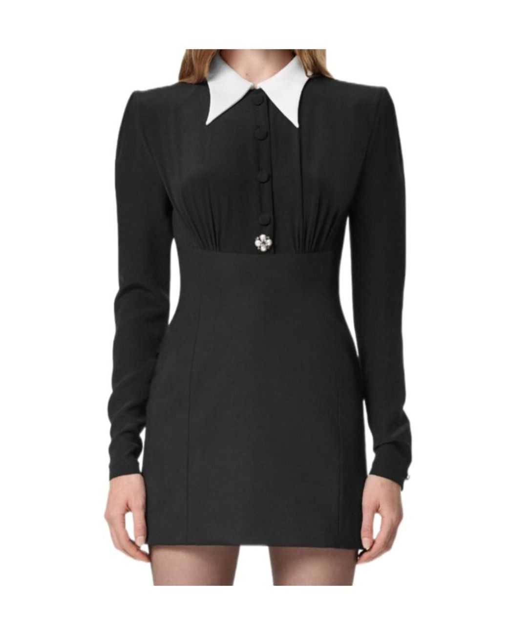Versace Black Mini Dress With Collar