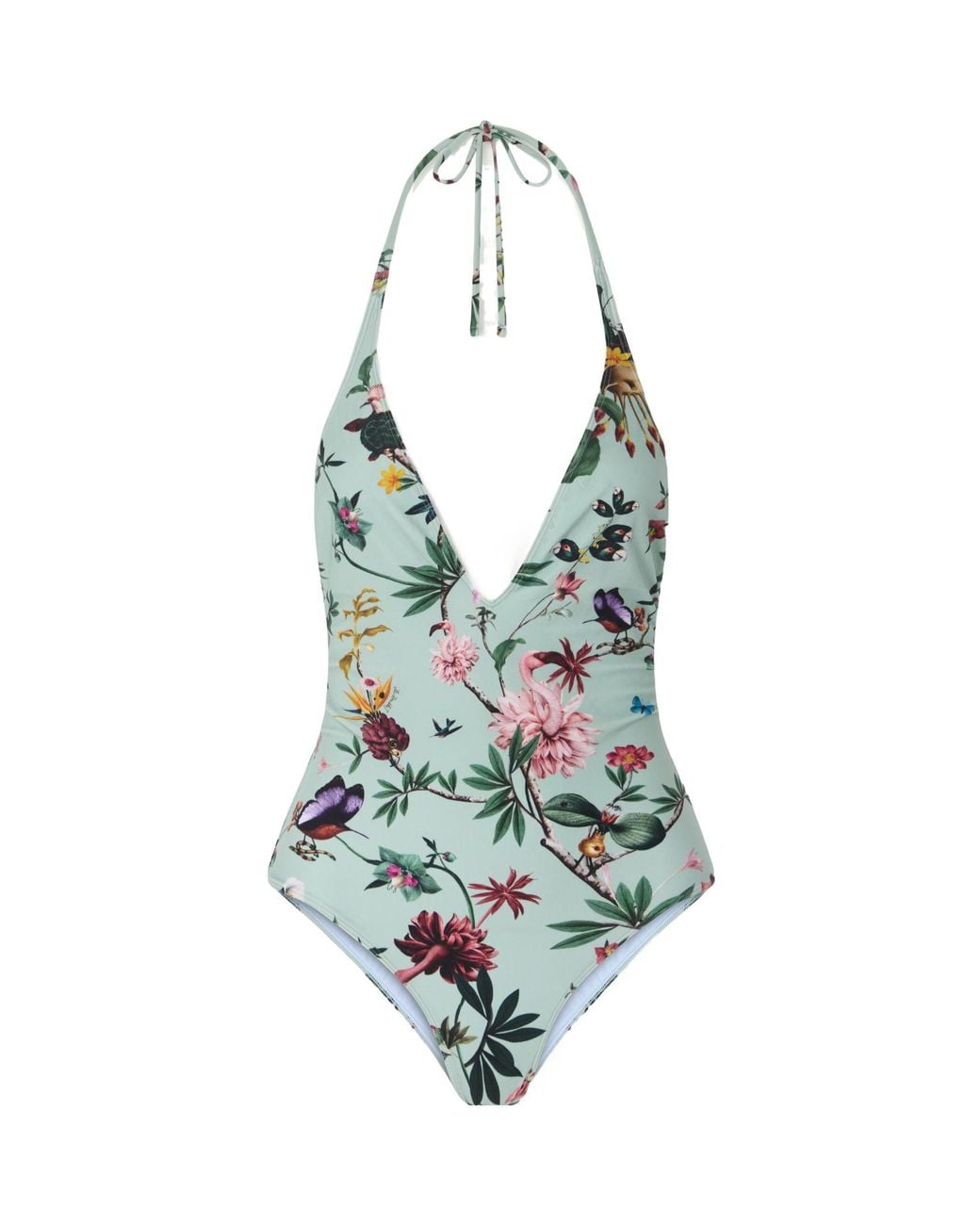 LaDoubleJ White Floral-Print Swimsuit