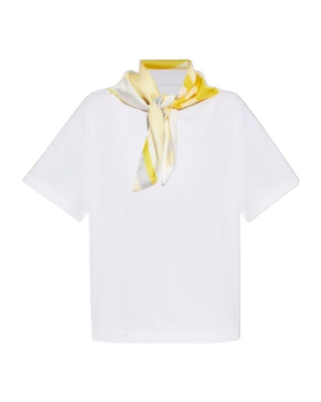 Bottega Veneta White Scarf Embellished T-Shirt