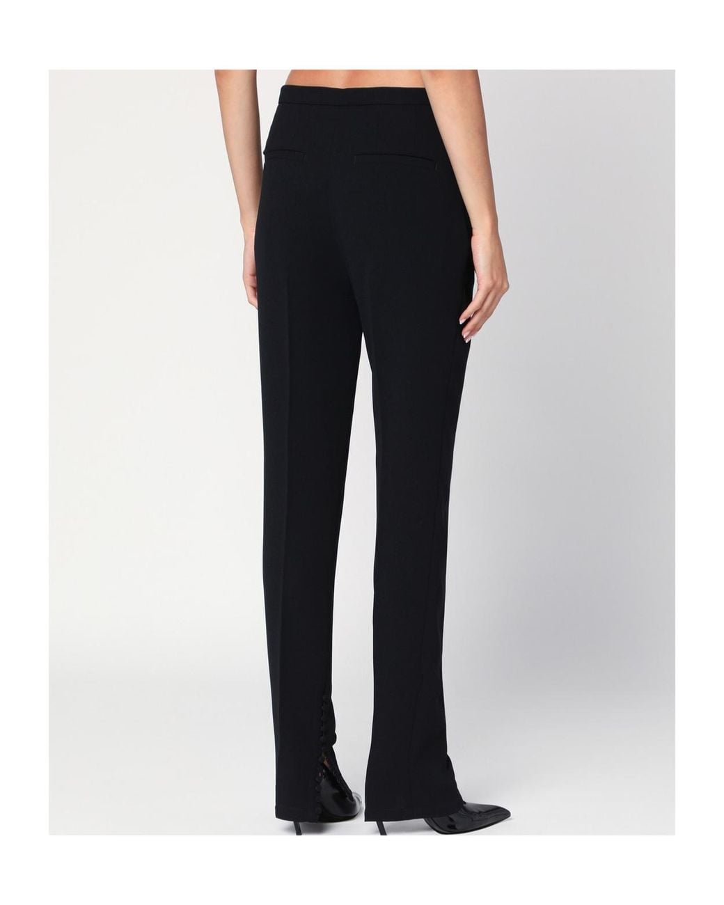 Dries Van Noten Black Trousers With Slits And Buttons