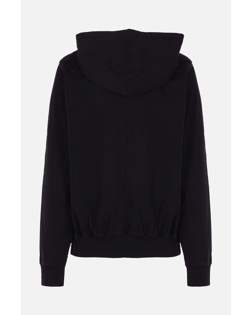 Rick Owens Black Oversized Drawstring Hoodie for men
