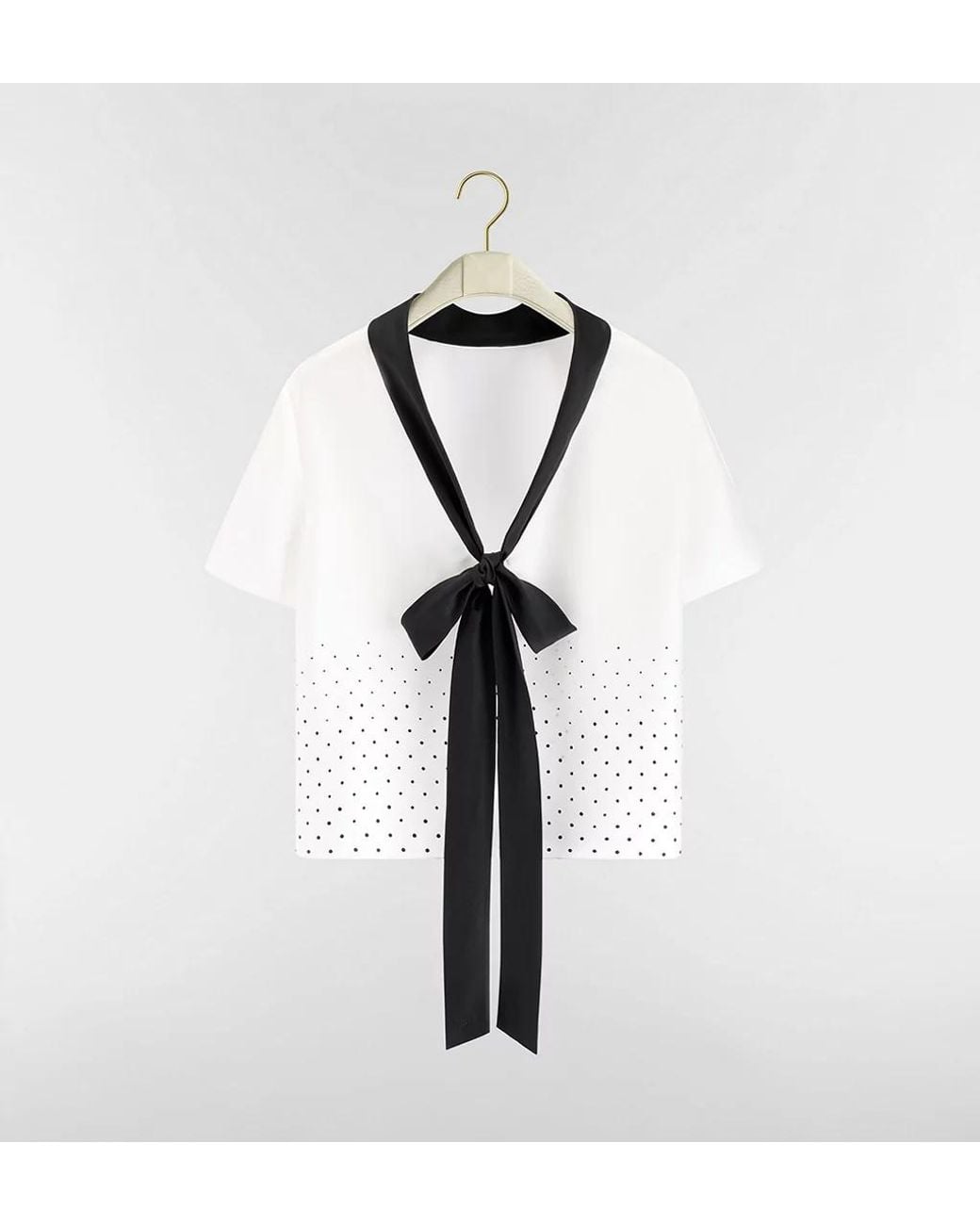Dior White Short-Sleeved Blouse With Rear Tie