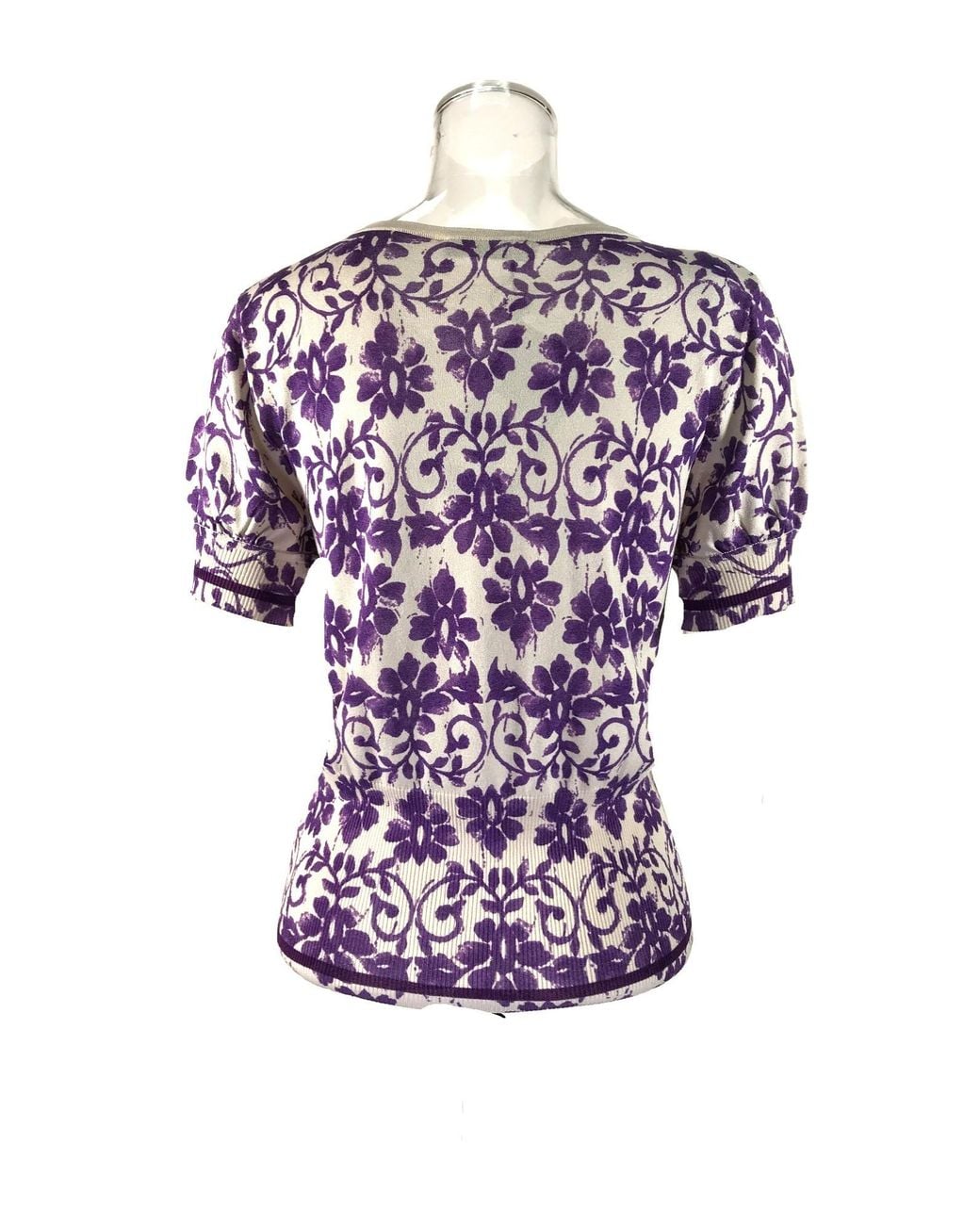 Max Mara Purple Short-Sleeved Knitted Cardigan