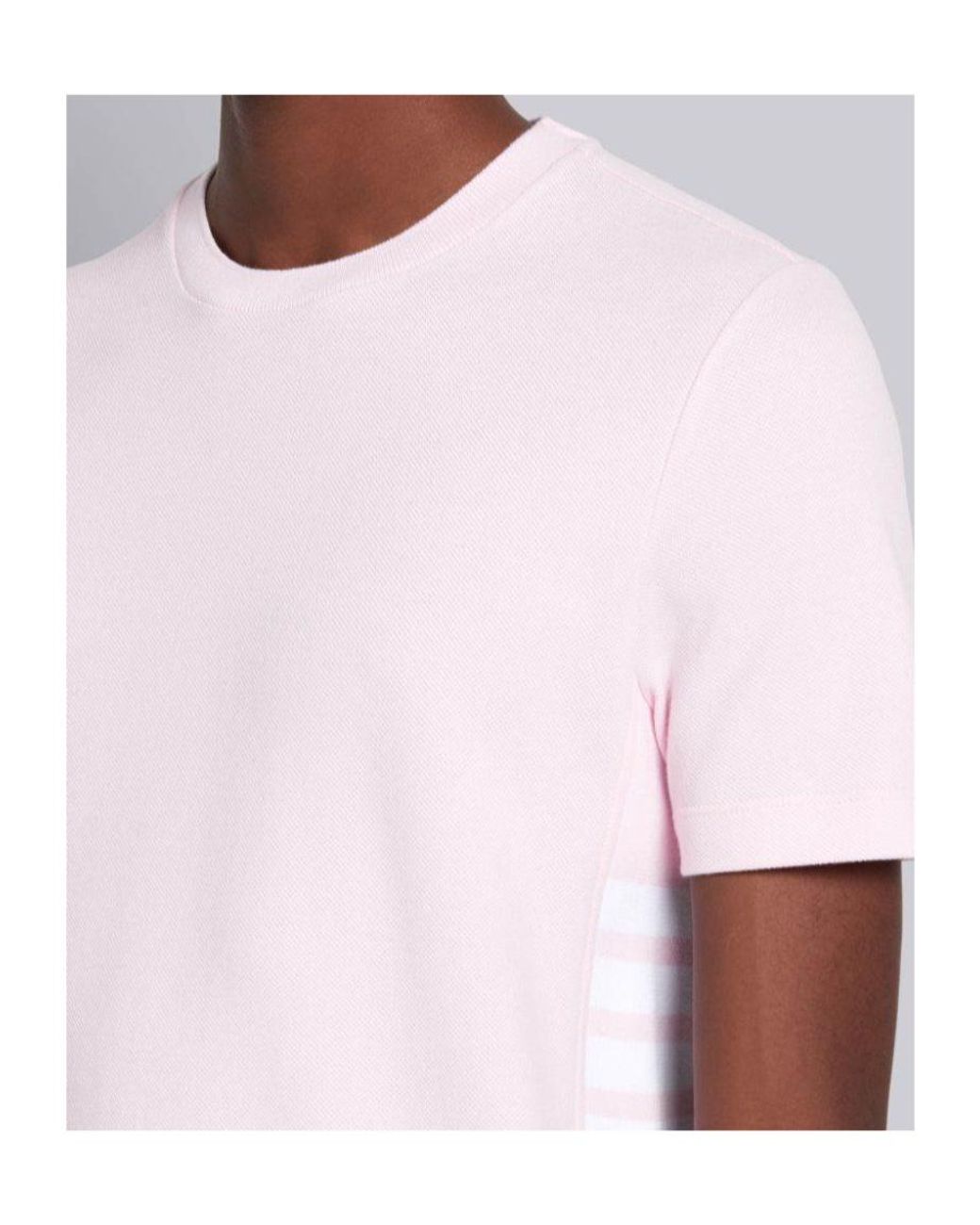 Thom Browne Pink Classic Pique 4-Bar T-Shirt for men