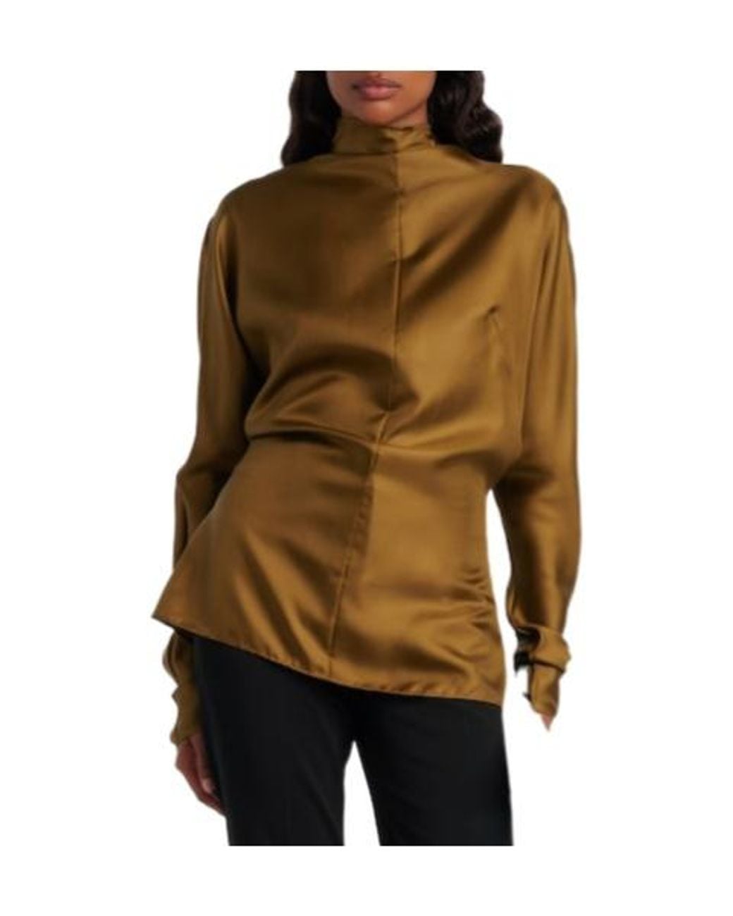 Mugler Green Silk Twill Top