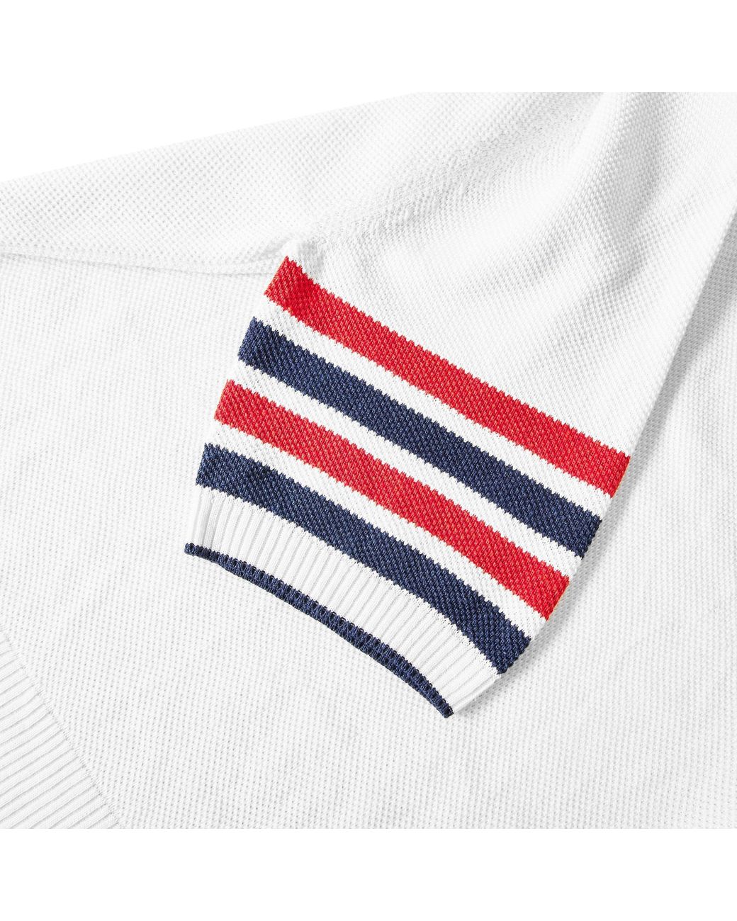 Thom Browne White Short-Sleeve Polo Knit Top for men