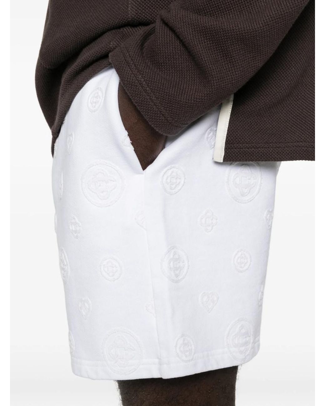 Casablanca White Monogram Appliqué Shorts for men