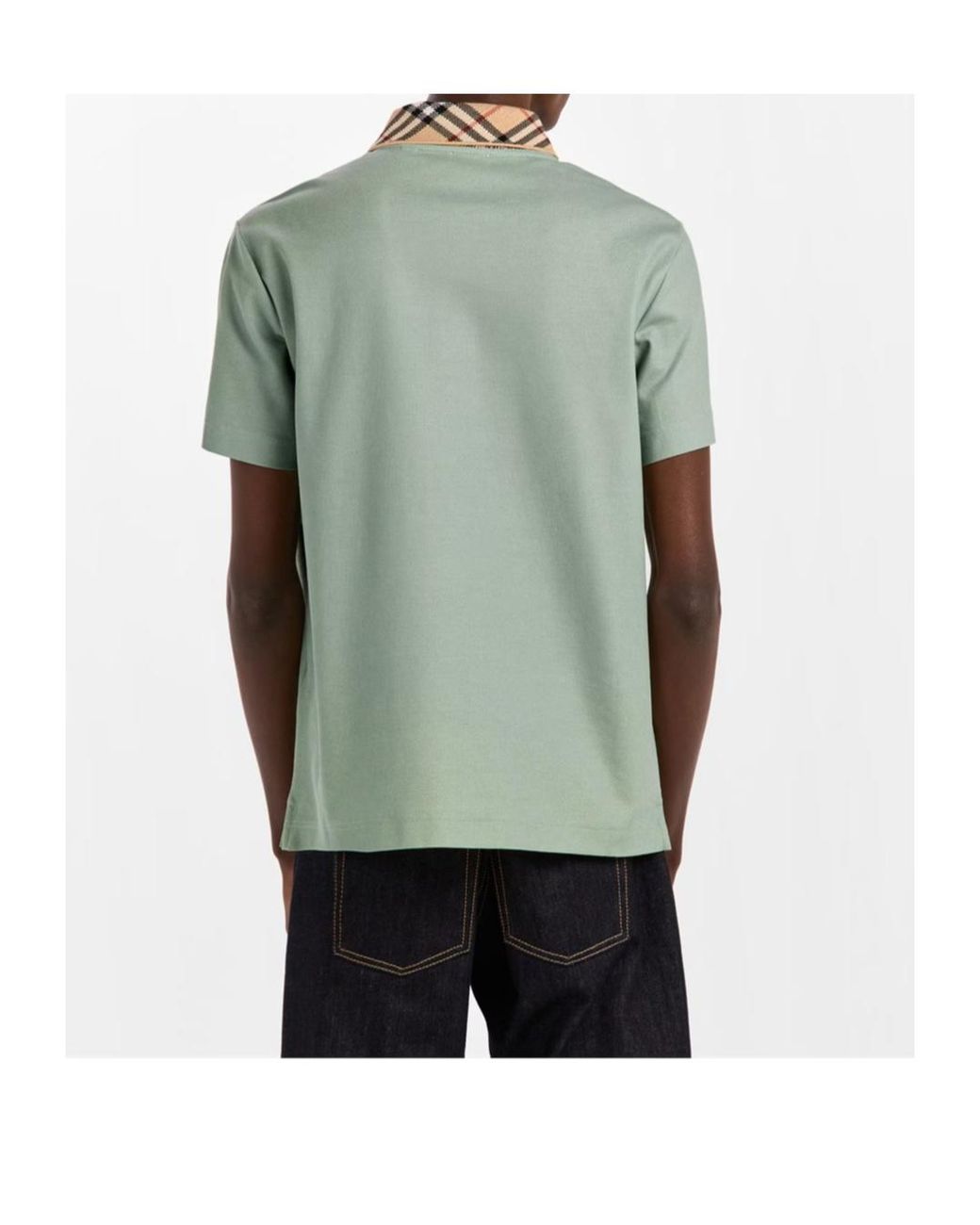 Burberry Green Check Cotton Cody Polo Shirt for men