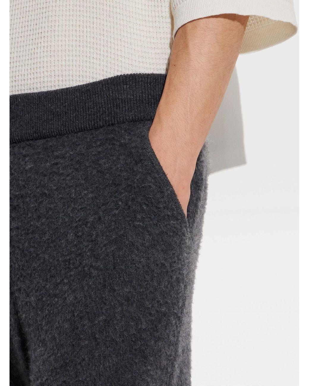 Zegna Blue Oasi Straight-Leg Cashmere Trousers for men