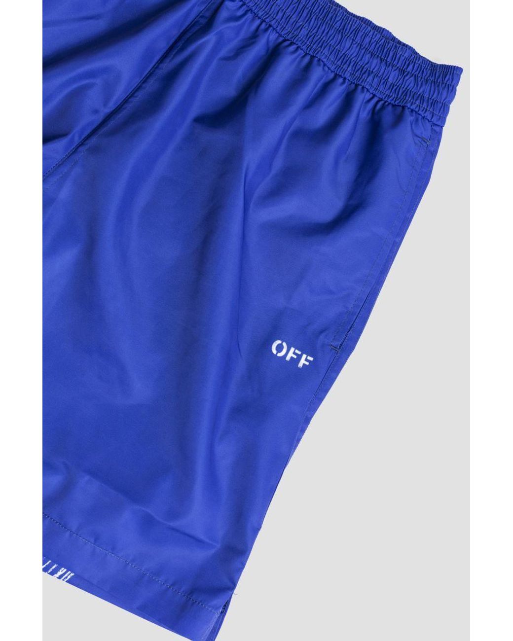 Off-White c/o Virgil Abloh Blue Scribble Diags-Print Above-Knee Length Swim Shorts for men
