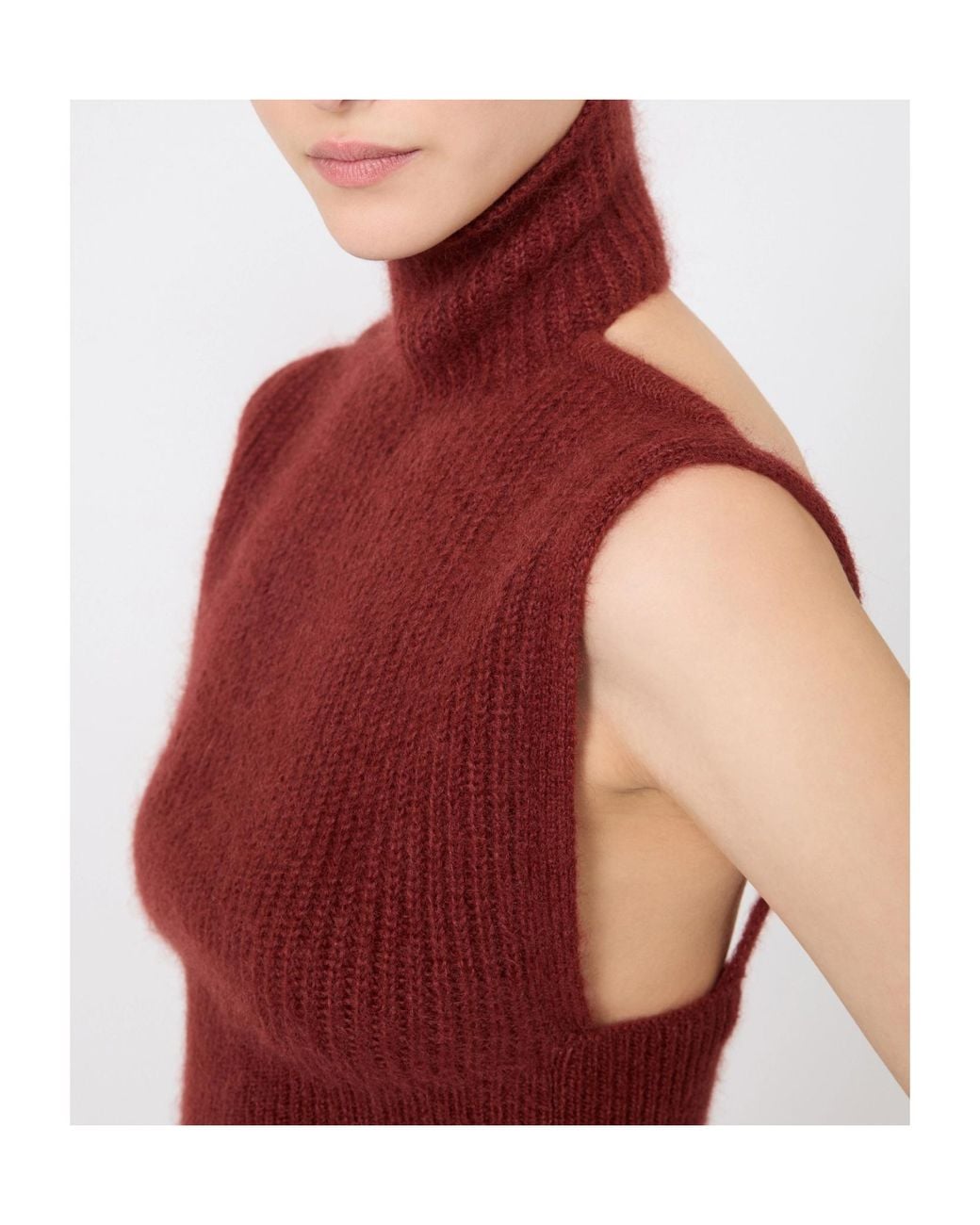 Max Mara Red Slim-Fitting Mohair Jumper
