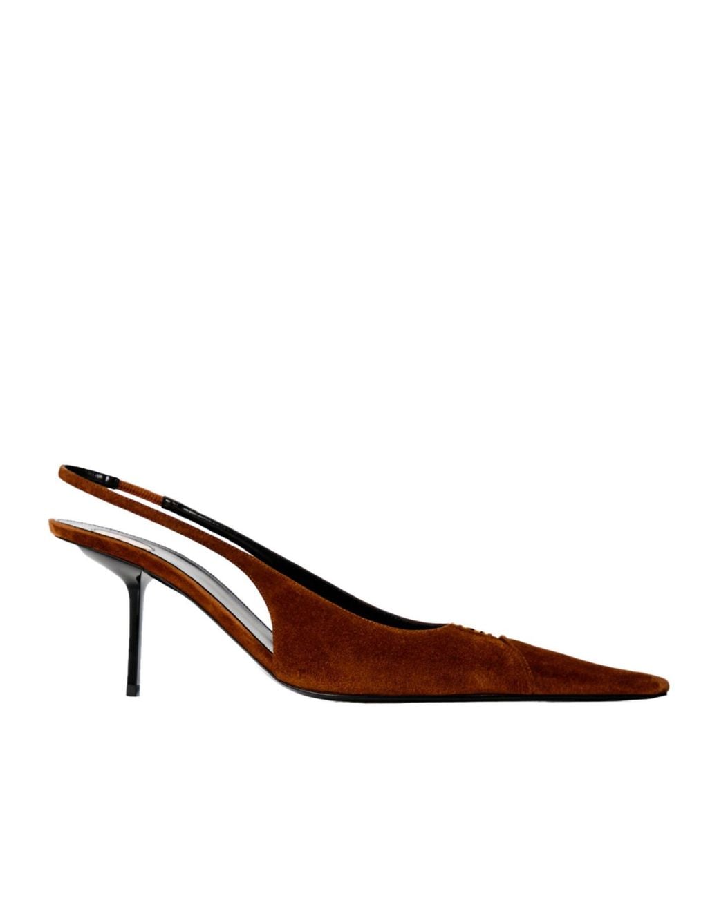 Saint Laurent Brown Solid Color High Heels