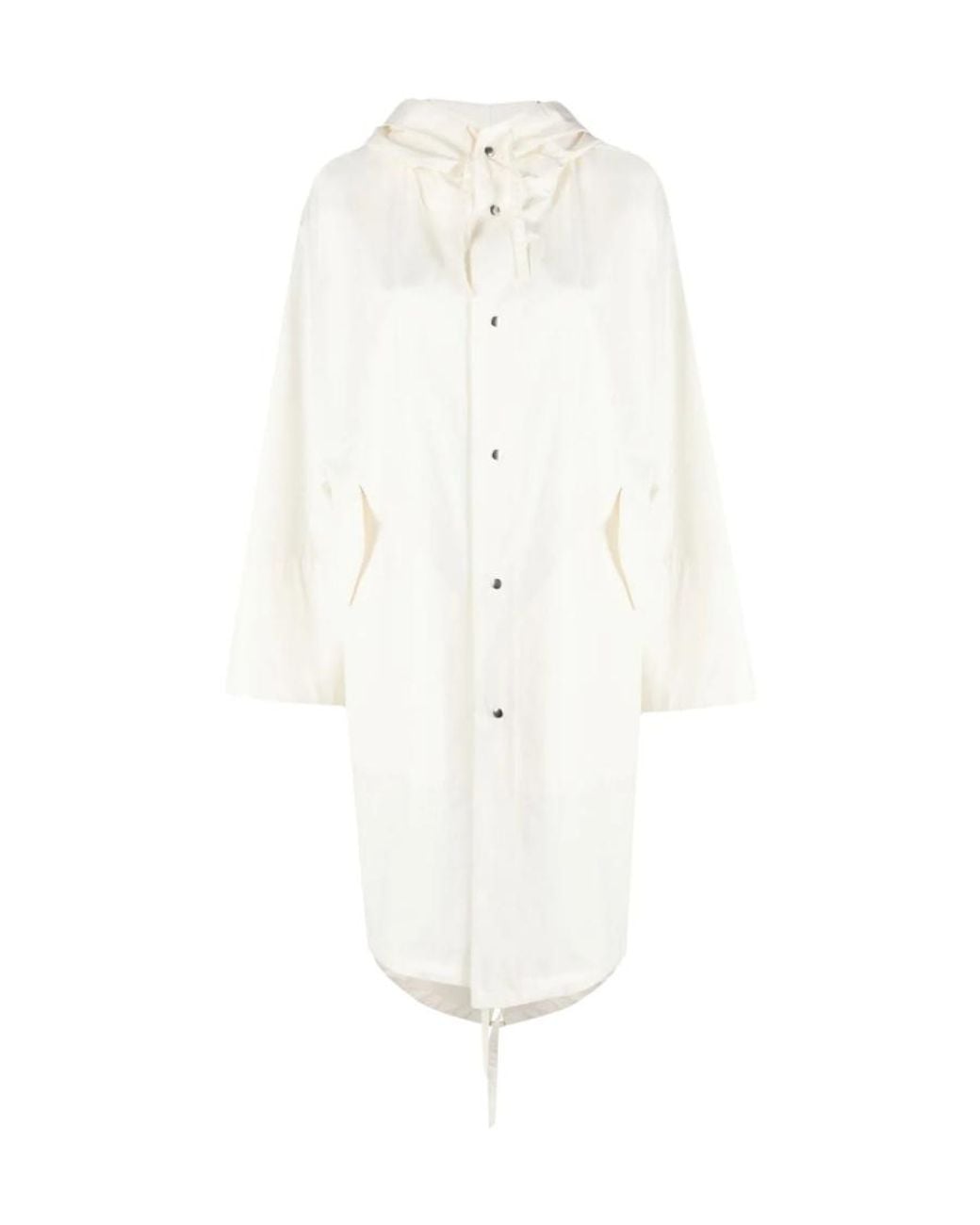 Jil Sander White Logo Parka Coat