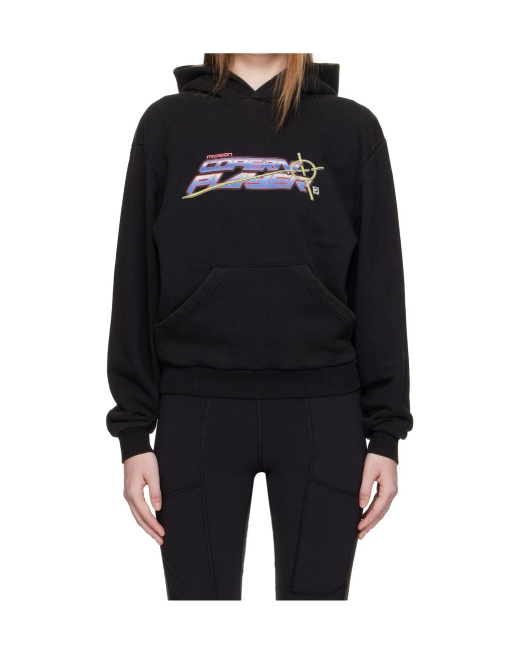 Coperni Black Long Sleeve Logo Print Hoodie