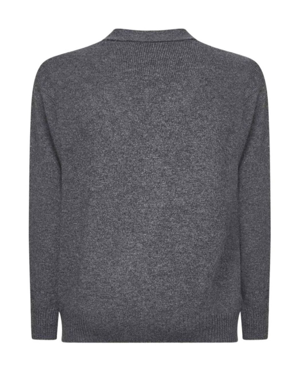 Gran Sasso Gray Button-Up V-Neck Cardigan for men
