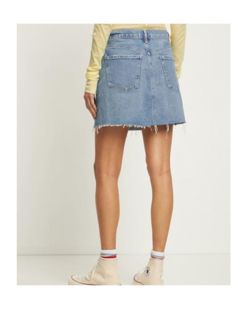 Citizens of Humanity Blue Beatnik Cotton Denim Mini Skirt
