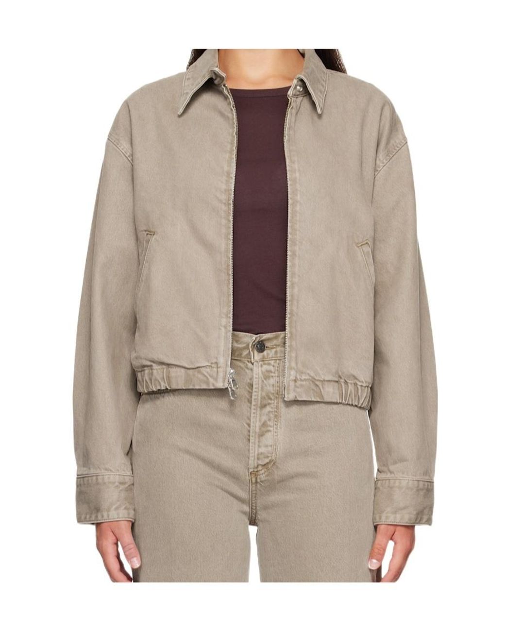 Agolde Brown Long-Sleeve Casual Jacket