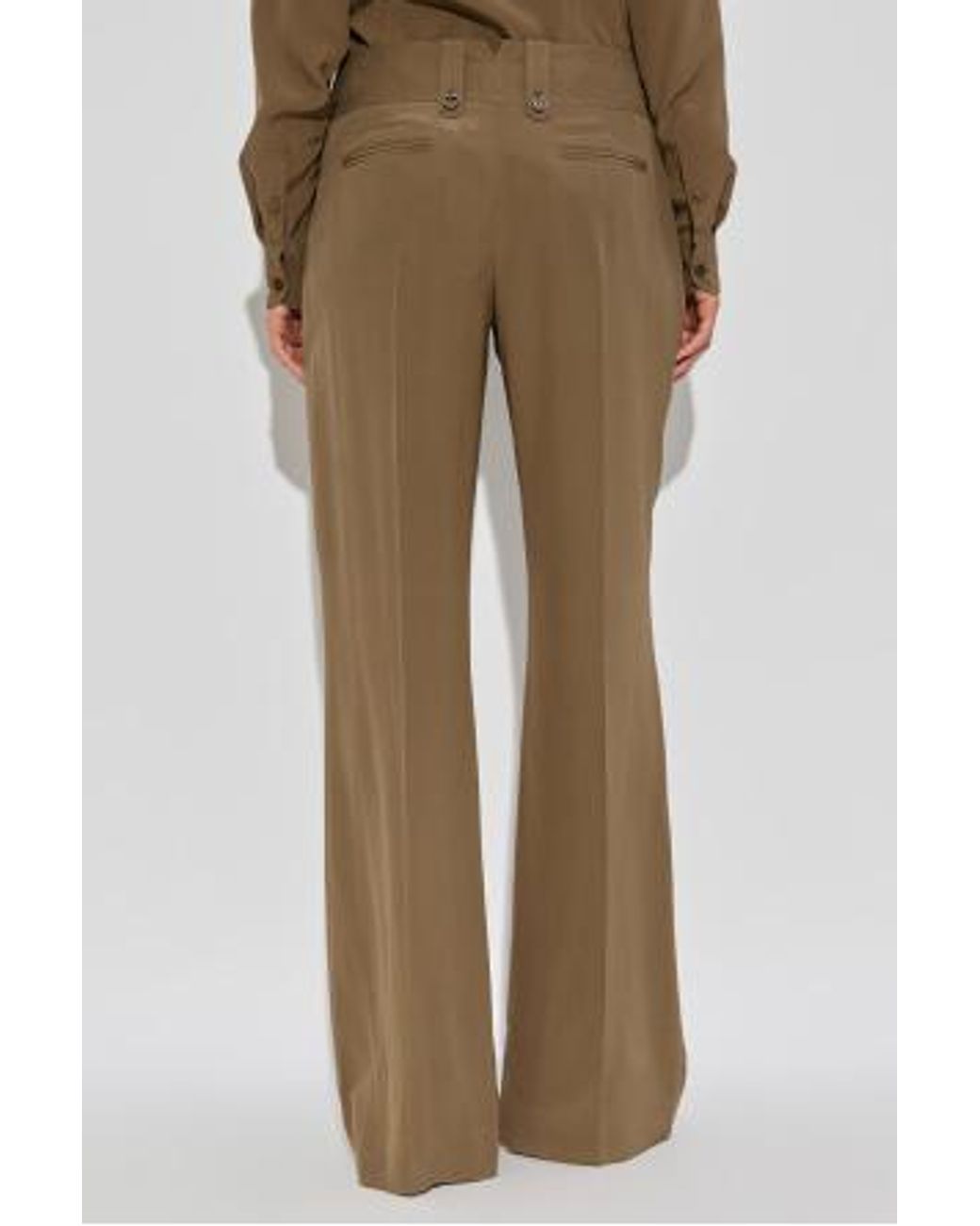 Tom Ford Natural Pleated Wide-Leg Trousers