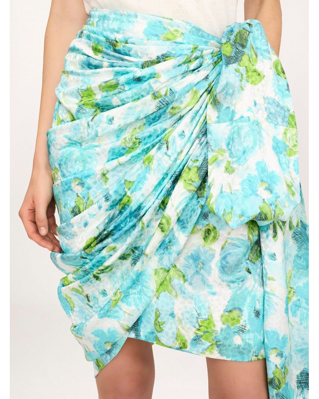 Chloé Blue Chloé Draped Wrap Skirt