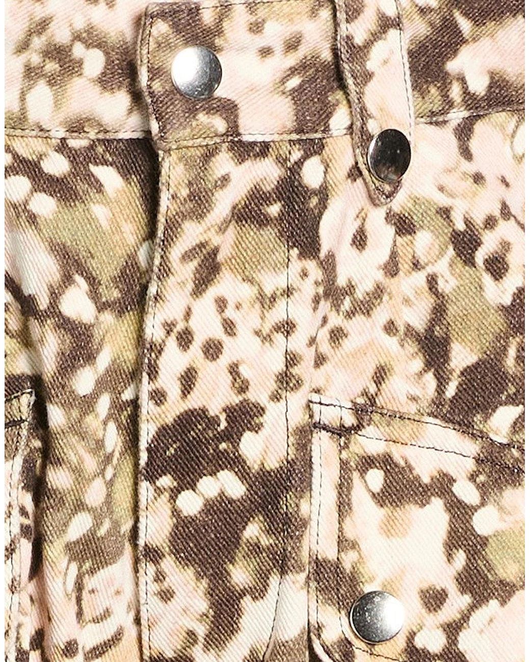 Isabel Marant Natural Camouflage-Print Straight Cargo Pants