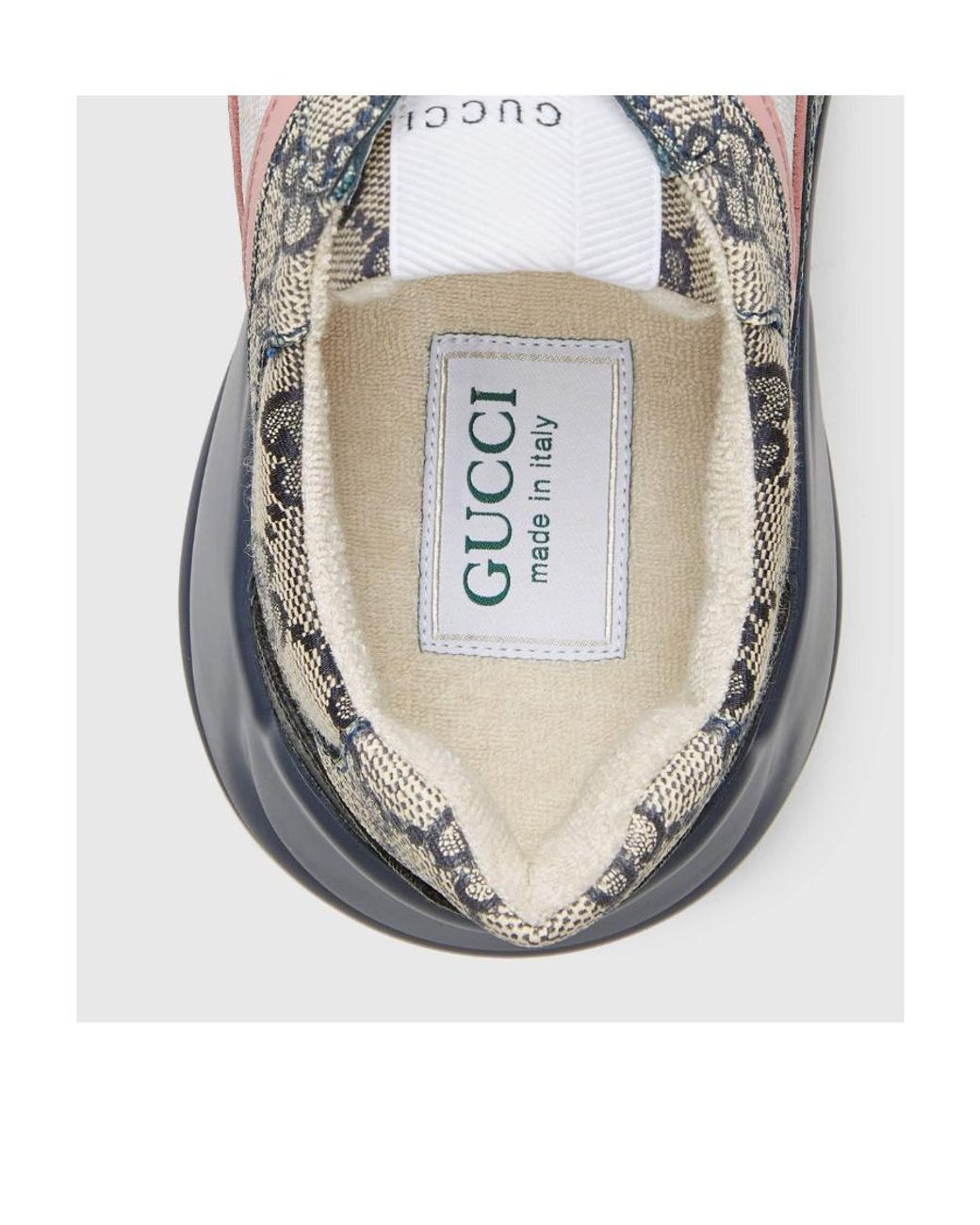 Gucci Blue Gg Supreme Rhyton Sneakers