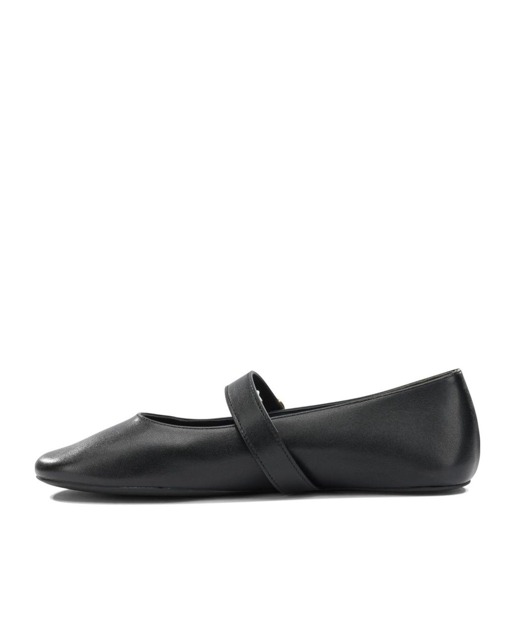 Tory Burch Black Logo-Strap Ballet Flats