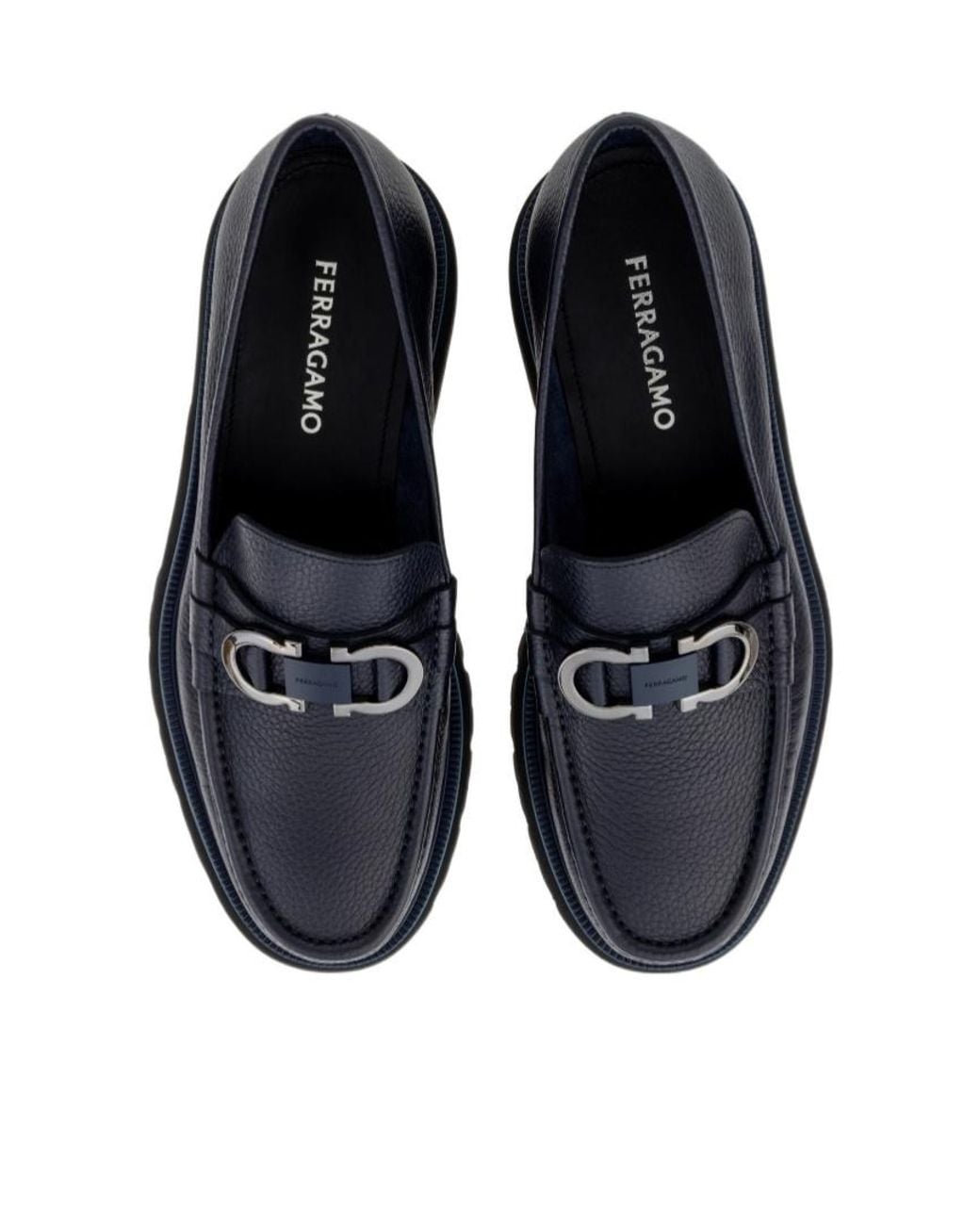 Ferragamo Black Gancini Ornament Loafer for men