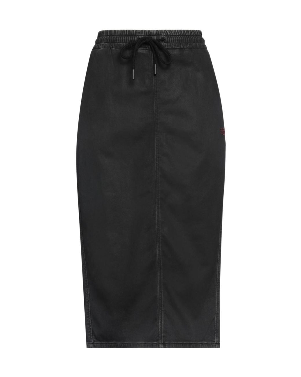 DIESEL Black Stretchy Midi Skirt