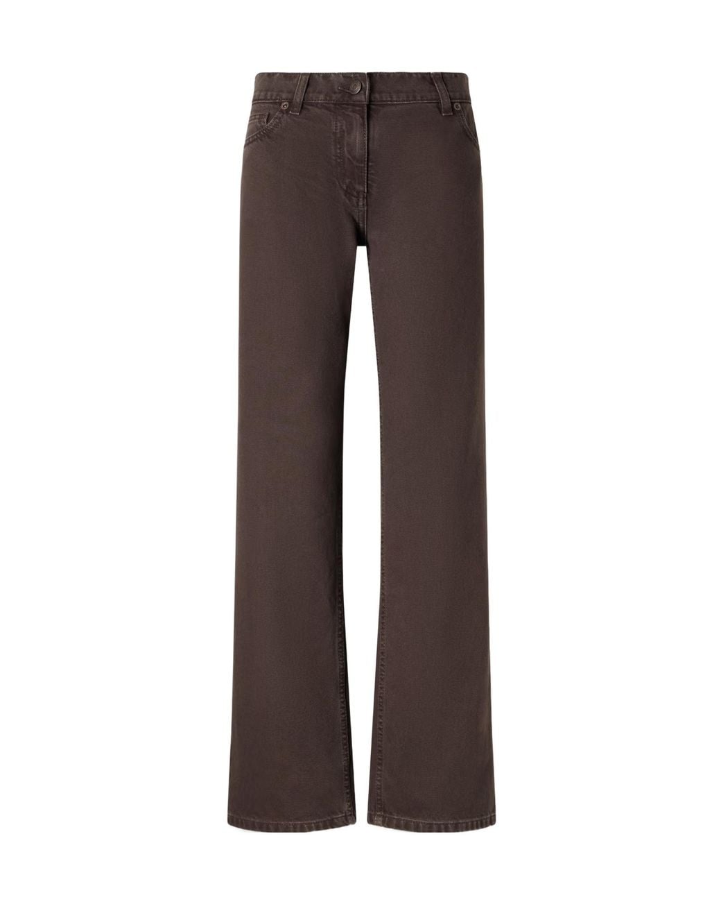 Magda Butrym Brown Mid-Rise Straight-Leg Jeans