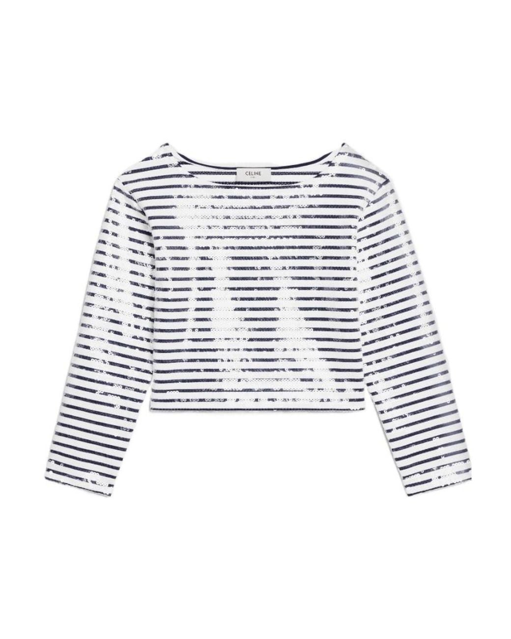 Céline White Embroidered Marinière