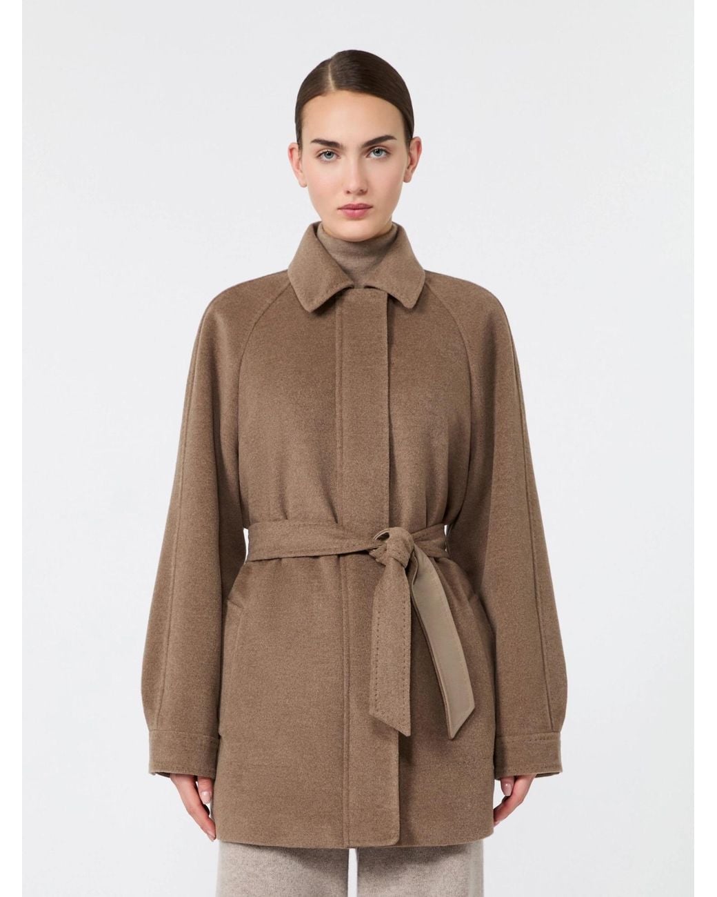Max Mara Natural Long-Sleeved Coat