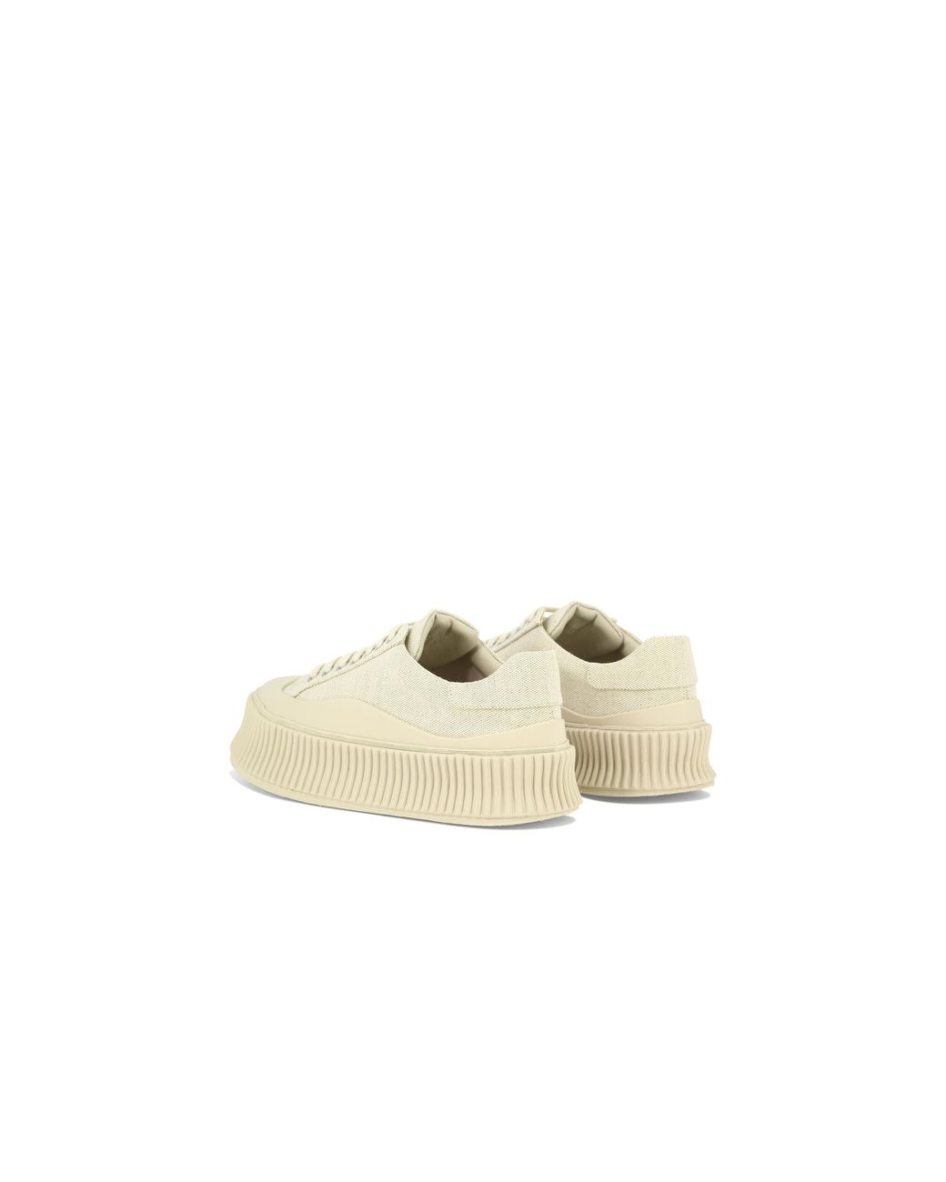 Jil Sander White Panelled Round-Toe Sneakers