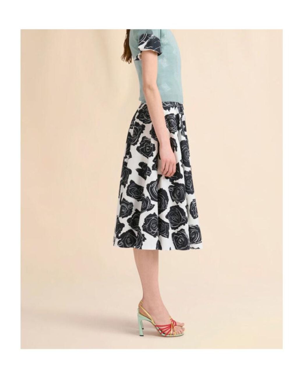 Marni Black Floral Printed Skirt