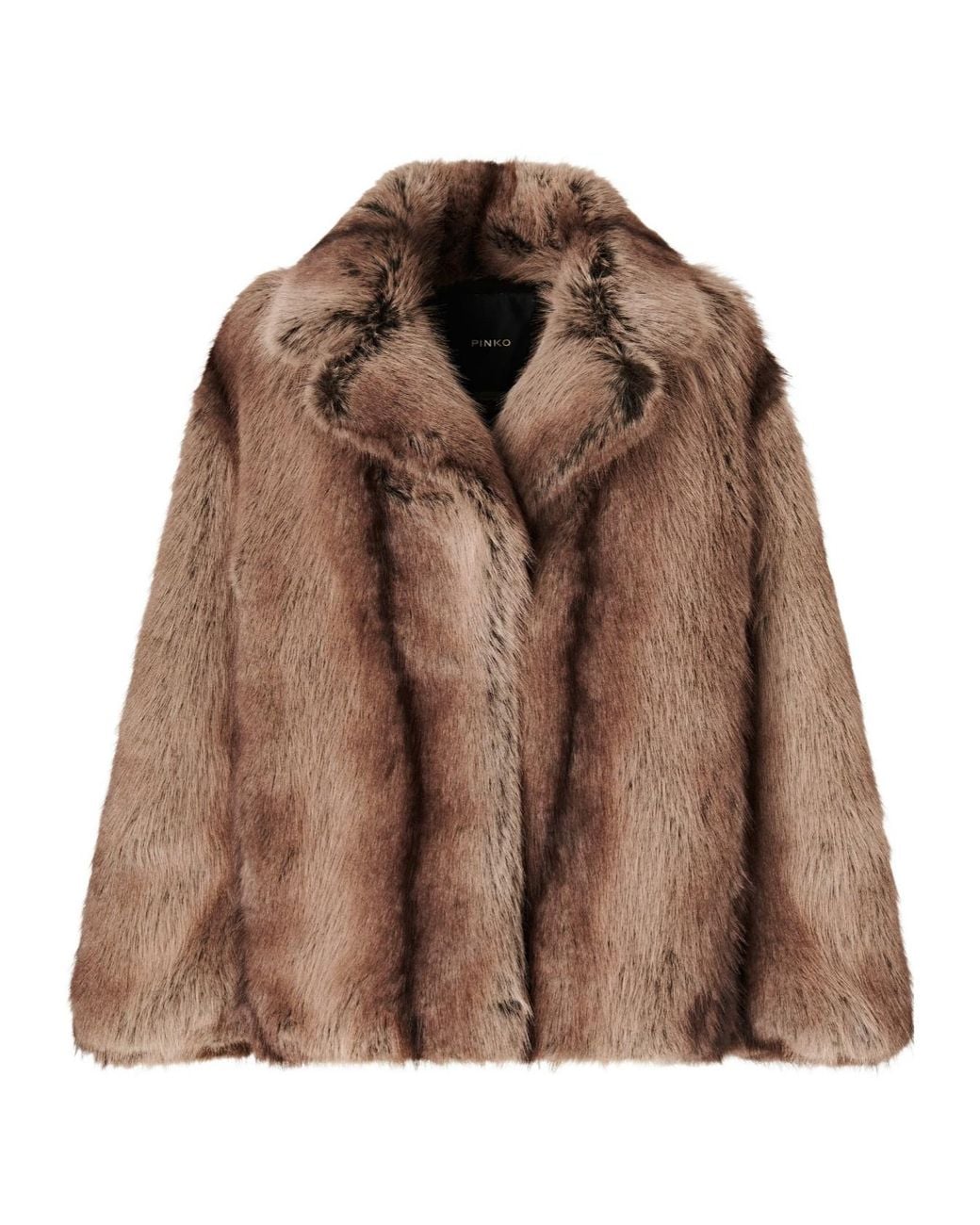 Pinko Brown Caban Pelliccia Caledenia
