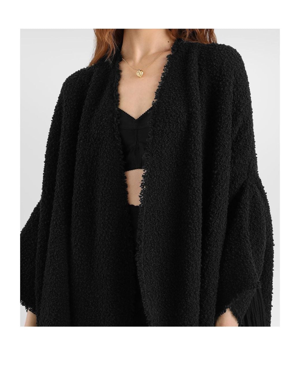 Dolce & Gabbana Black Fringed-Edge Cape