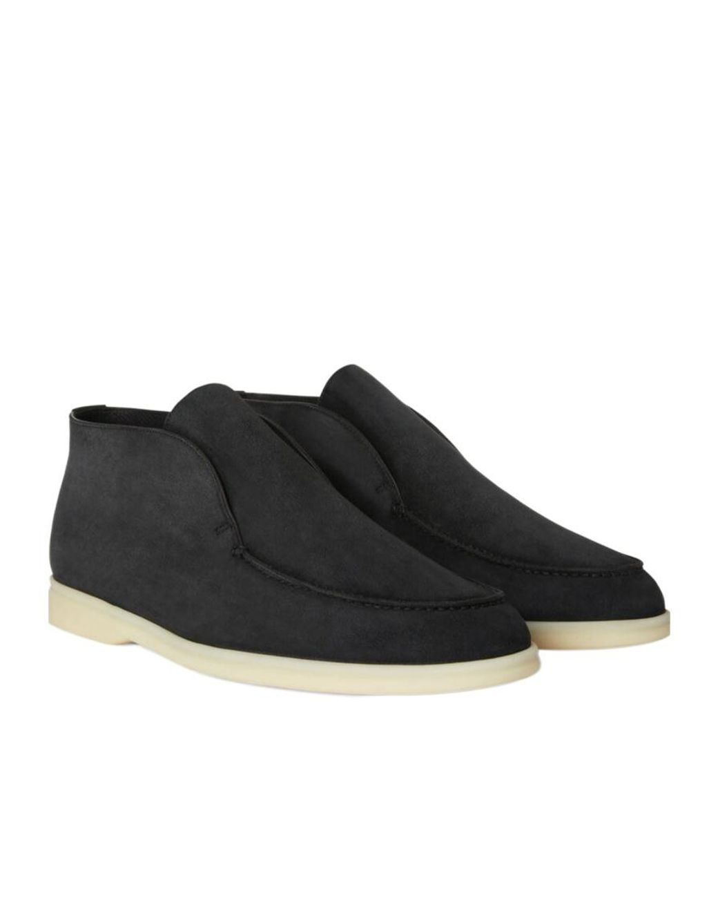 Loro Piana Black Open Walk Ankle Boots for men
