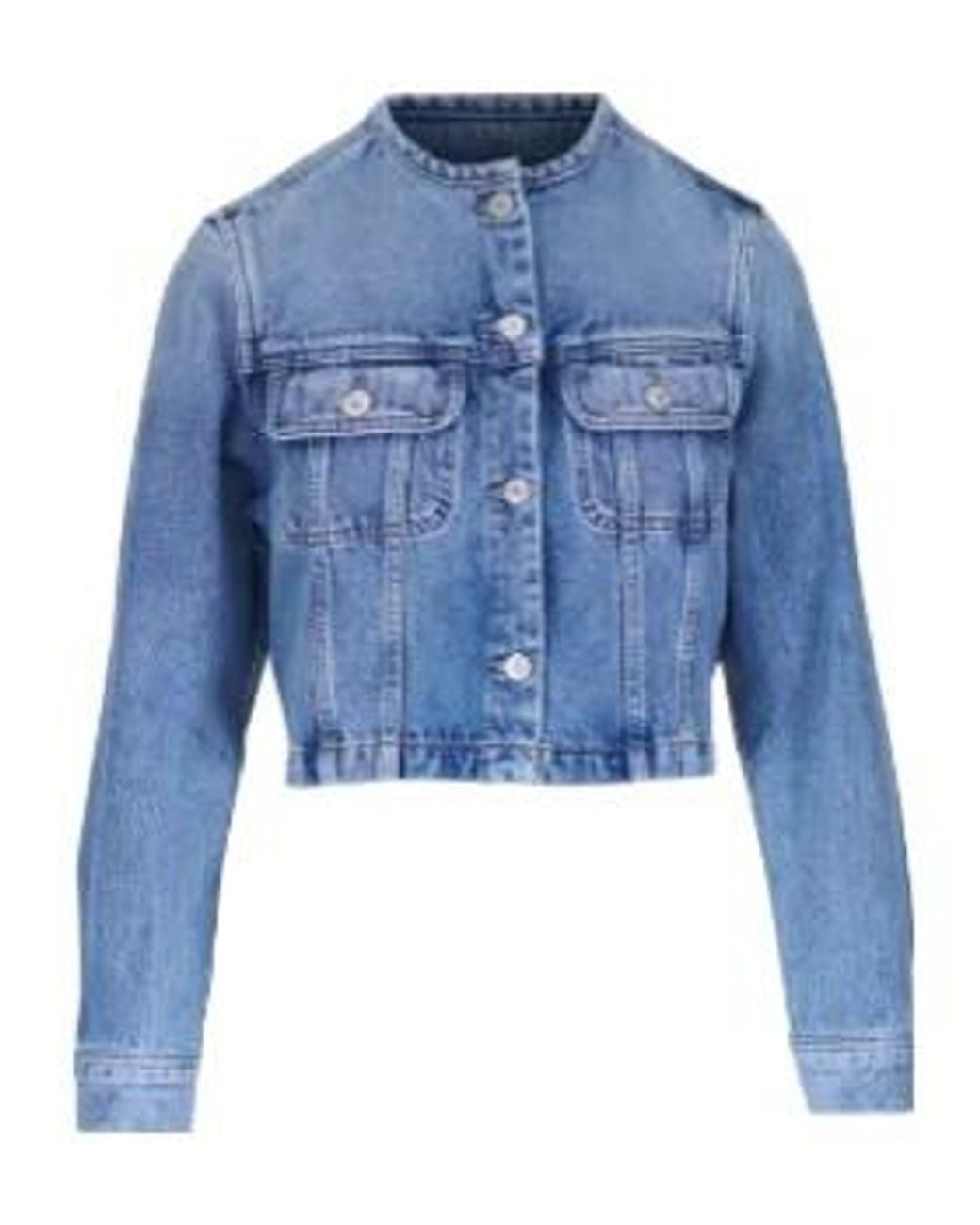Citizens of Humanity Blue Buttoned Cropped Jacket