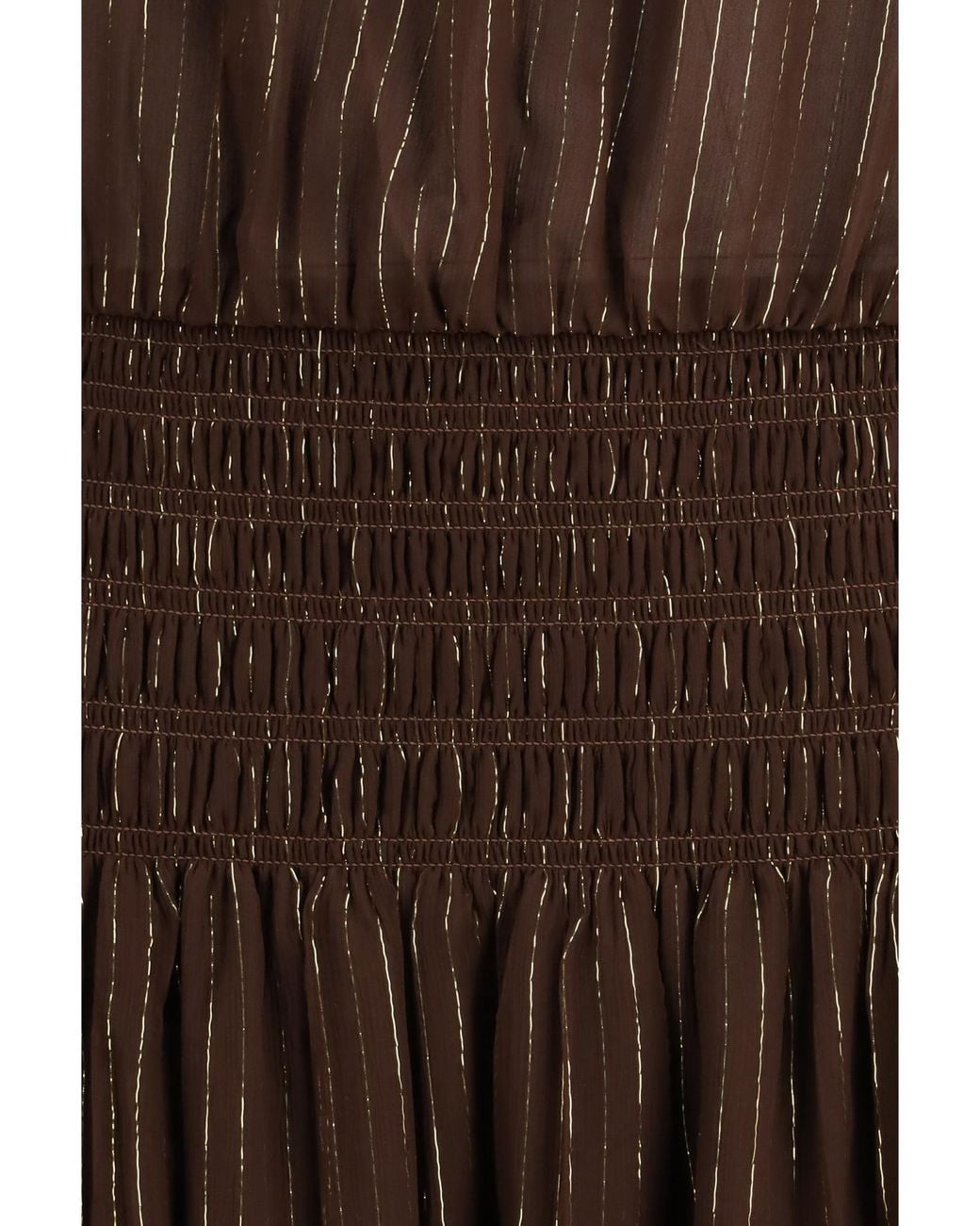 Self-Portrait Brown Georgette Maxi Dress
