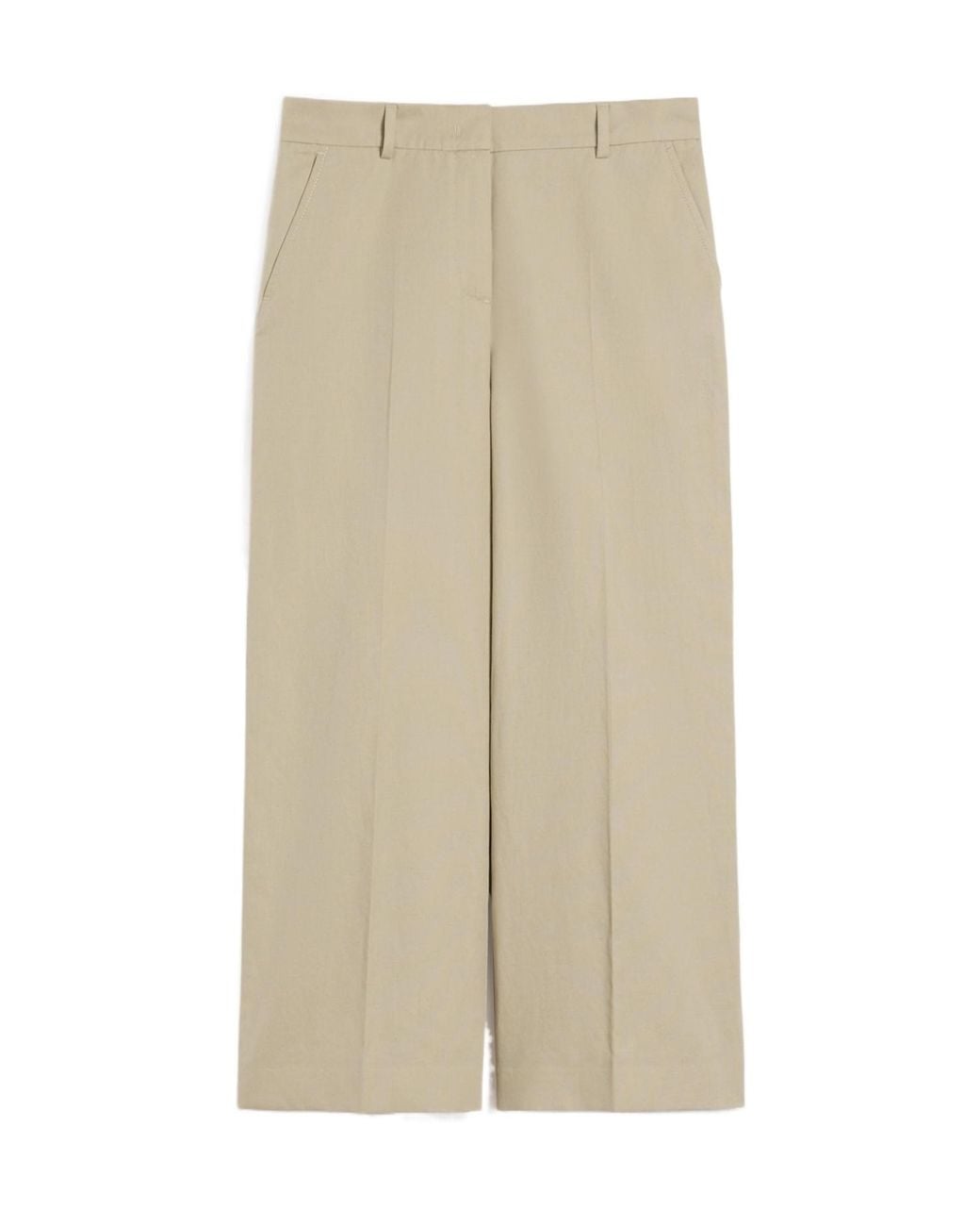 Weekend by Maxmara Natural Cotton And Linen Canvas Trousers