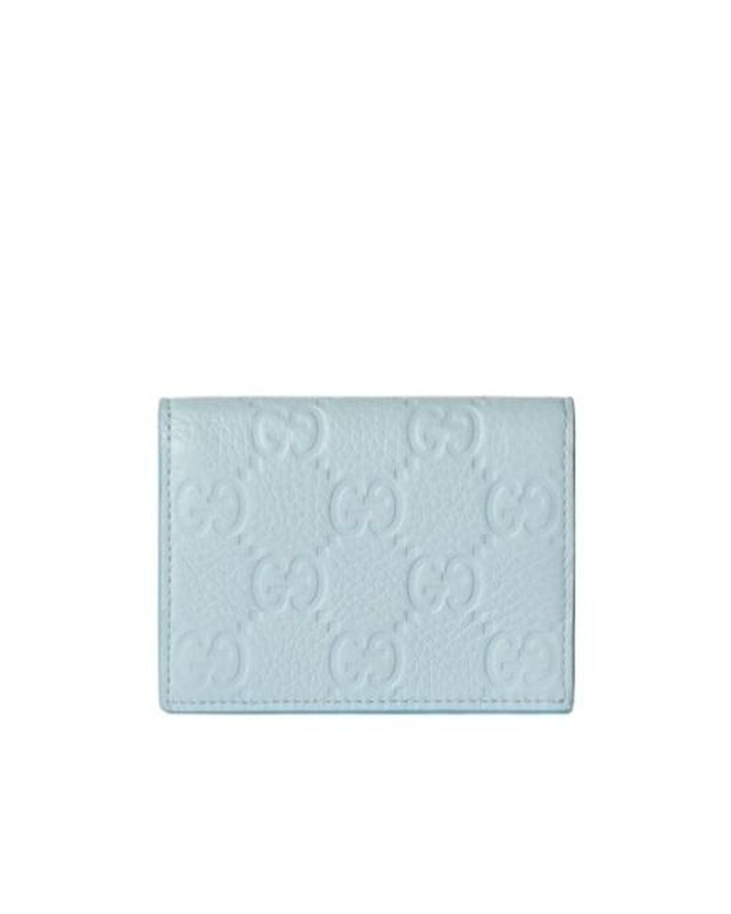 Gucci Blue Gg Emblem Mini Wallet